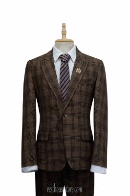 Bộ Suit Luxury Nâu Caro V1NHON-NAUCARO118