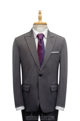 Bộ Suit Xám Đậm Trơn V1NHON-XAMĐ391