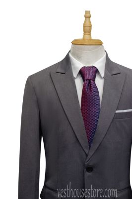 Bộ Suit Xám Đậm Trơn V1NHON-XAMĐ391