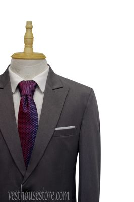 Bộ Suit Xám Đậm Trơn V1NHON-XAMĐ391